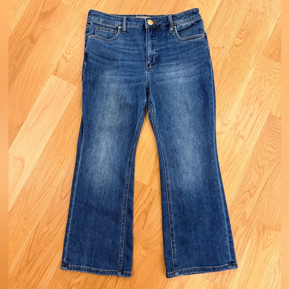 KUT From The Kloth Kelsey High Waist Ankle Inset Kick Flare Jeans Size 6 Petite